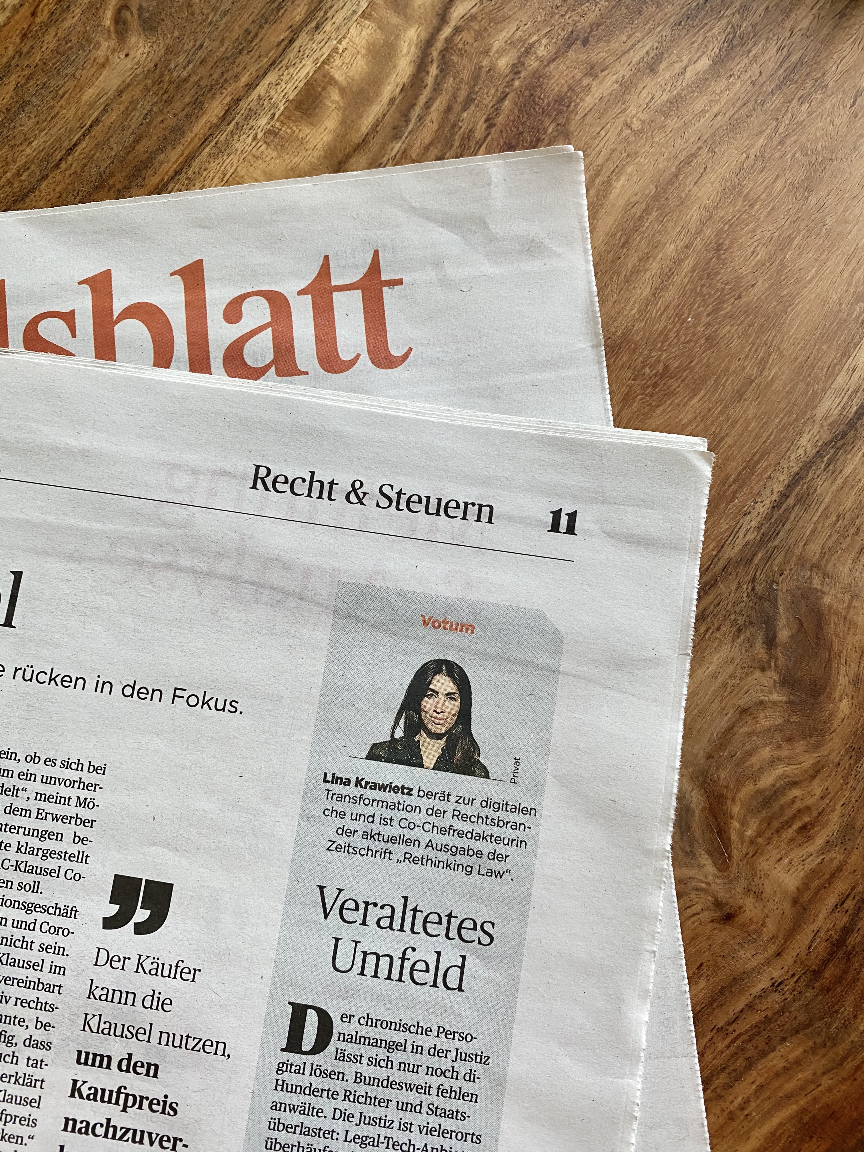 Handelsblatt – Votum Lina Krawietz